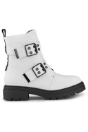 Botki Workery Model Axelle 250007W-PU White Lakier - PRIMO