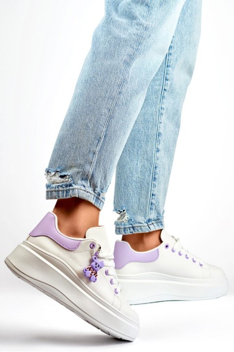 Buty Sportowe Model LL23171PU White/Violet - PRIMO Buty Sportowe Model LL23171PU White/Violet - PRIMO