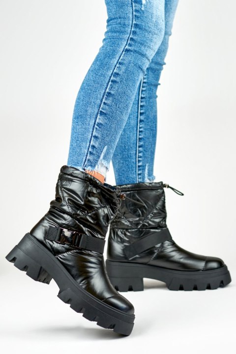Śniegowce Model JH21-22B Black - PRIMO Śniegowce Model JH21-22B Black - PRIMO