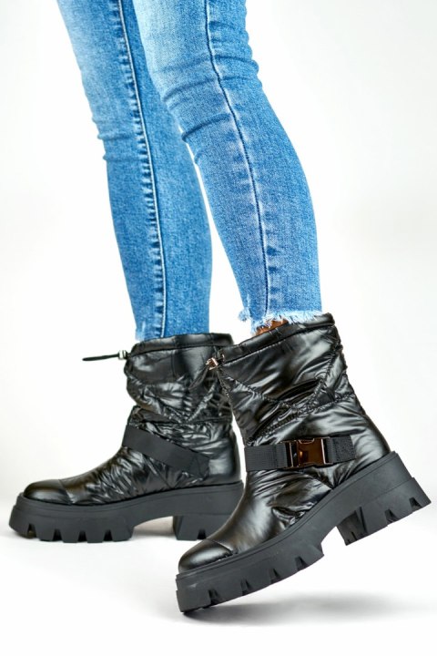 Śniegowce Model JH21-22B Black - PRIMO Śniegowce Model JH21-22B Black - PRIMO