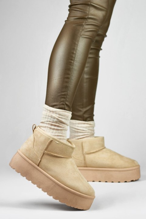 Śniegowce Model TL242-BE Beige - PRIMO Śniegowce Model TL242-BE Beige - PRIMO