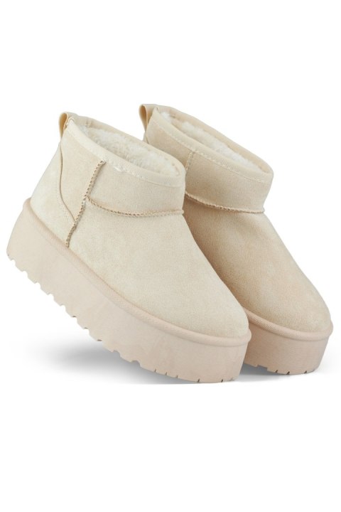Śniegowce Model TL242-BE Beige - PRIMO Śniegowce Model TL242-BE Beige - PRIMO