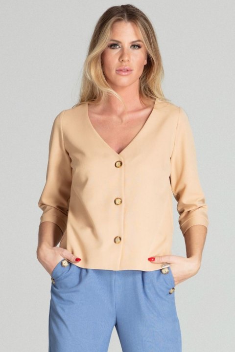 Koszula Damska Model M699 Beige - Figl Koszula Damska Model M699 Beige - Figl
